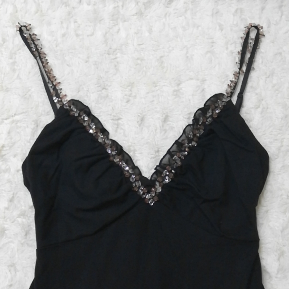 Authentic Guess Jeans Mini Plunge Black Dress